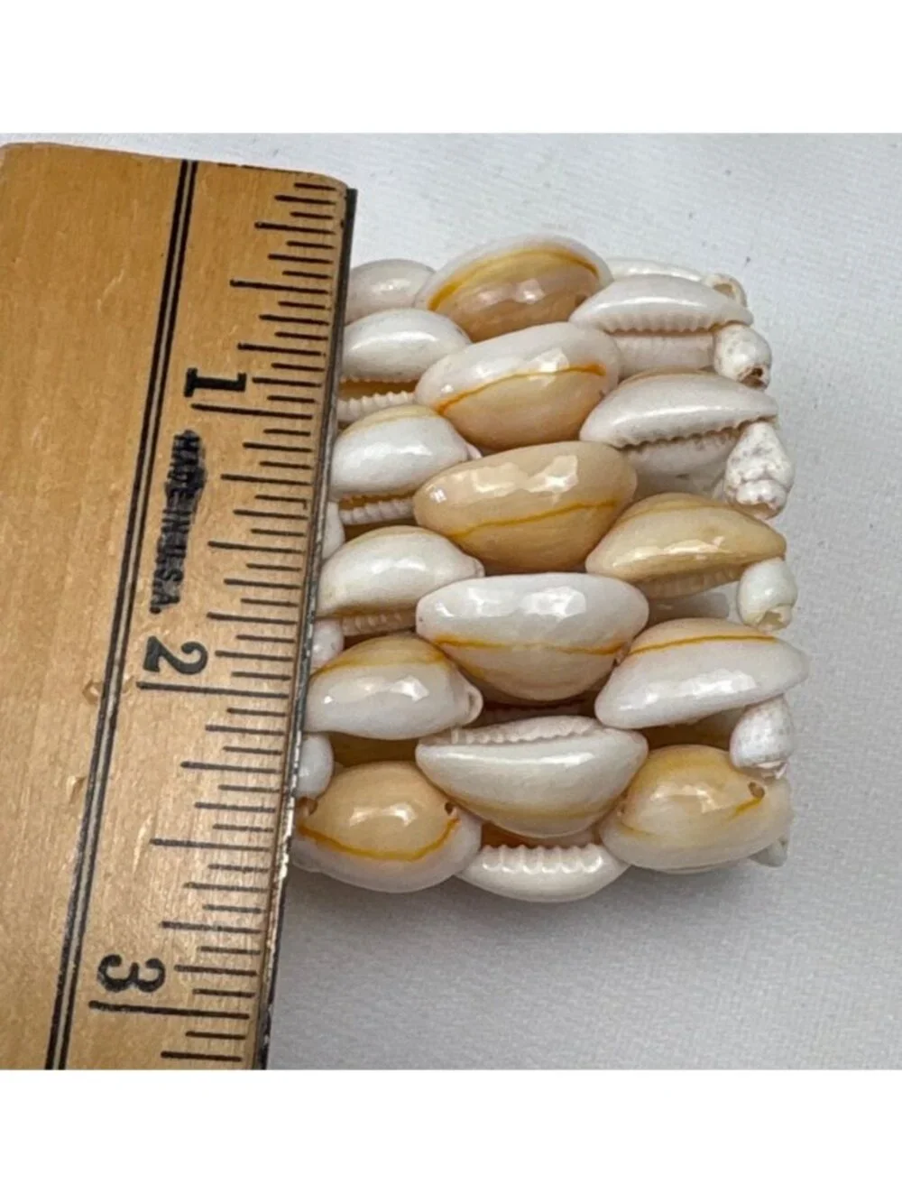 Shell Stretch Napkin Rings Handmade Philippines Natural Cowrie Shells Set